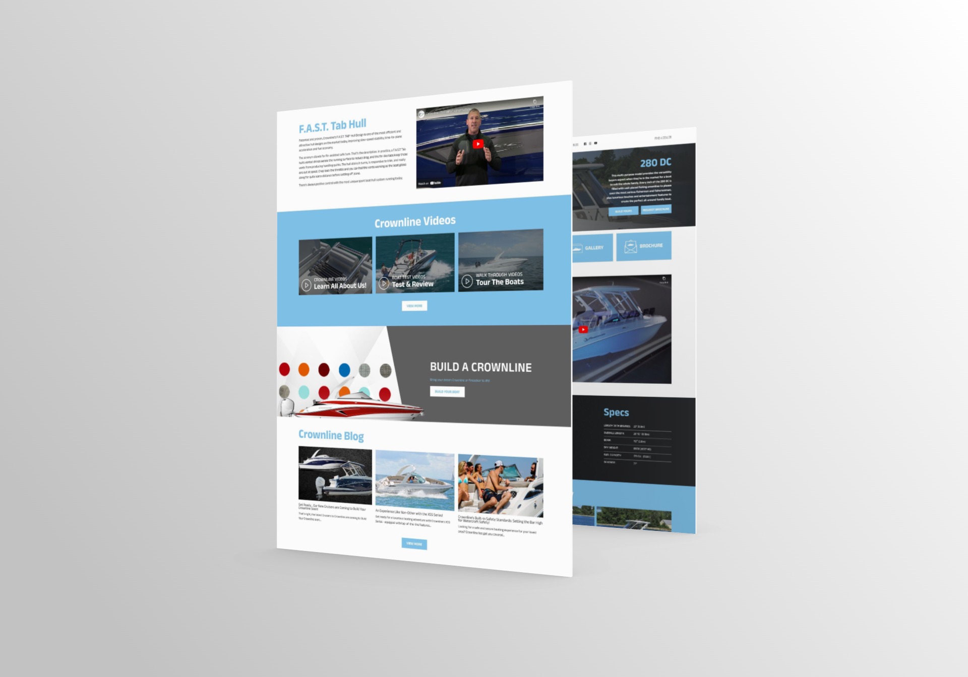 Homepage and Model Page Layouts